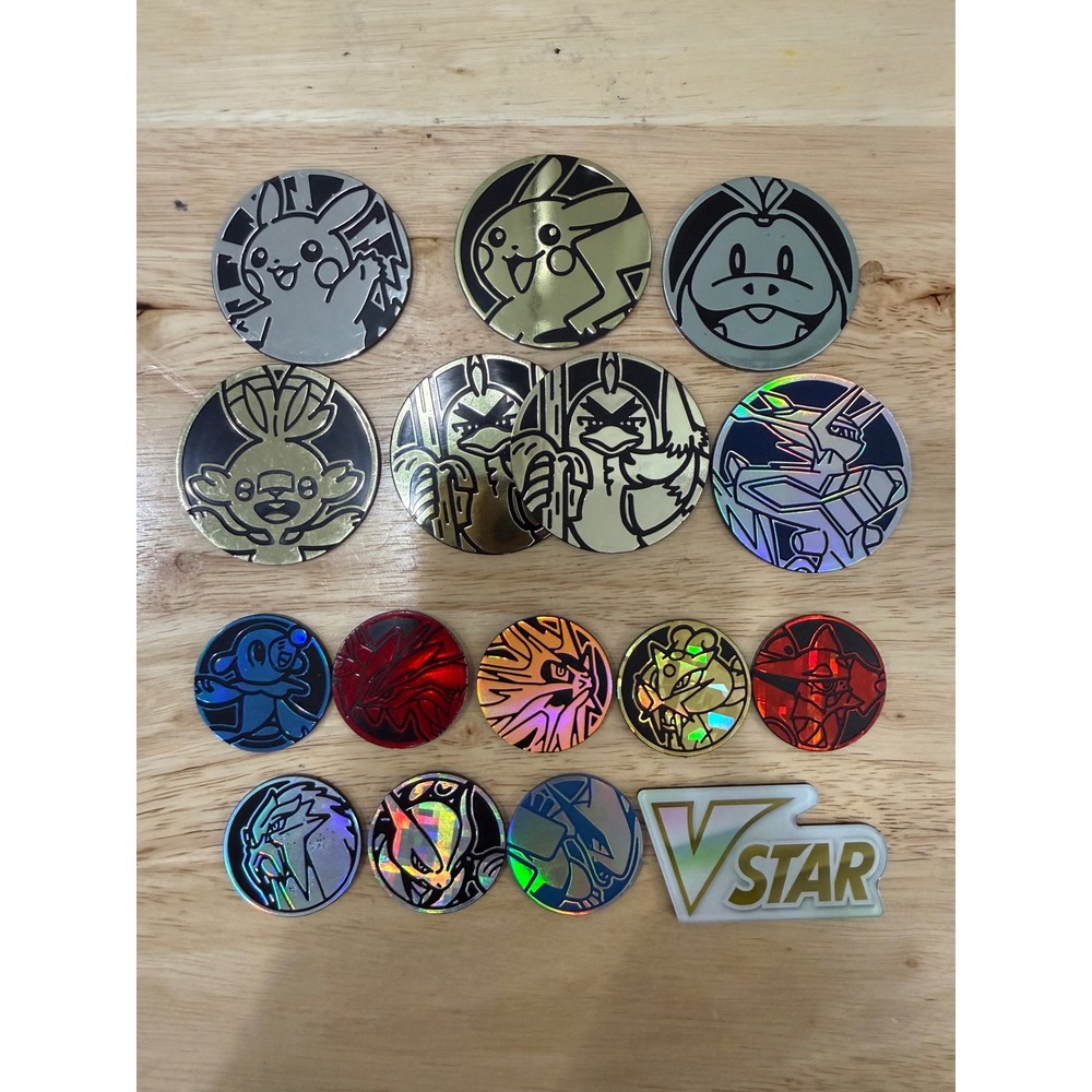 Bundle Lot of 16 pieces Pokemon Coins Tokens - Picture 2 of 6